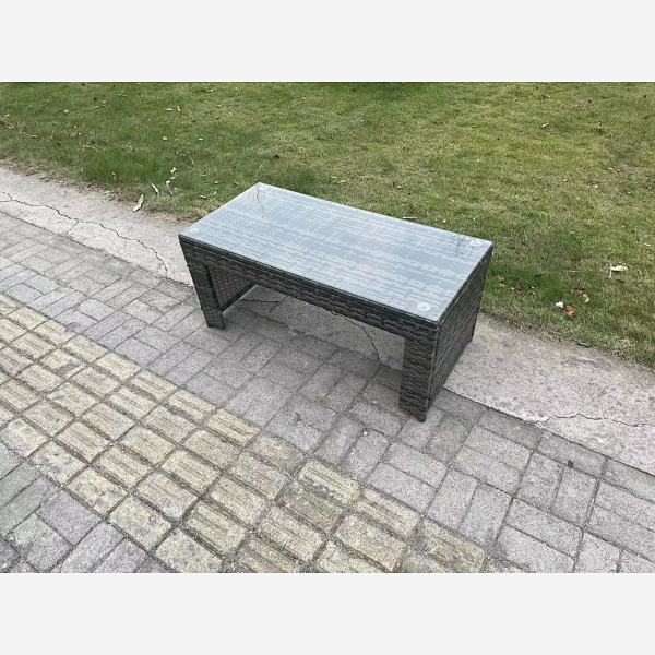 Outdoor Garden Furniture Sets 6 Seater Wicker Rattan Furniture Sofa Sets with Rectangular Coffee Table Reclining Chair
