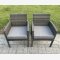 Outdoor Rattan Garden Furniture Set Gas Fire Pit Rectangular Table Sets Gas Heater with 6 Seater Dining Cahirs Dark Grey Mixed