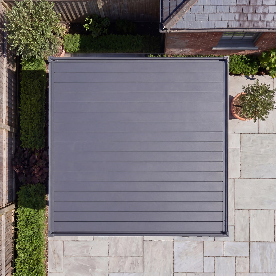 Proteus Lite Metal Pergola in Graphite Grey - 3.0m x 3.0m Free Standing