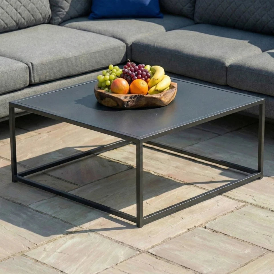 Eclipse Deluxe All Weather Fabric Aluminium Corner Sofa Lounging Set in Ash Grey