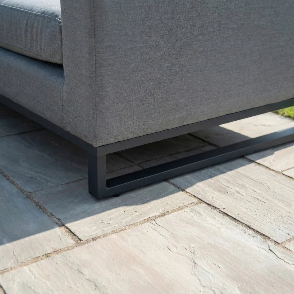 Eclipse Deluxe All Weather Fabric Aluminium Corner Sofa Lounging Set in Ash Grey