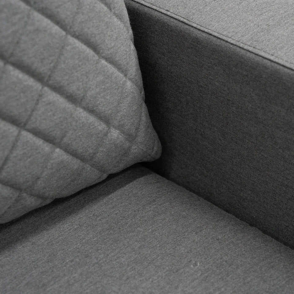 Eclipse Deluxe All Weather Fabric Aluminium Corner Sofa Lounging Set in Ash Grey