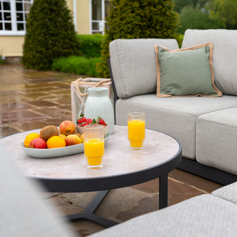 Jude Rope Aluminium Corner Sofa Lounging Set in Dove Grey