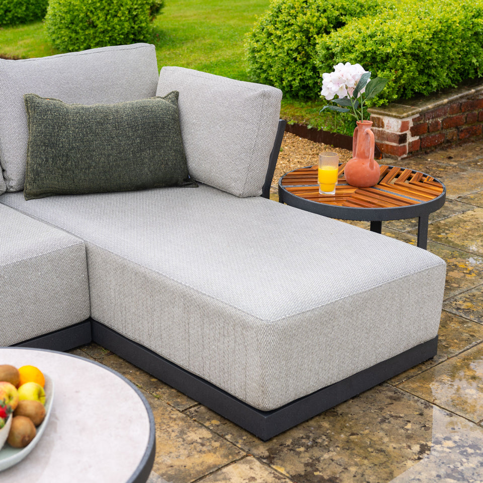 Jude Rope Aluminium Left Handed Large Corner Chaise Sofa Lounging Set in Dove Grey