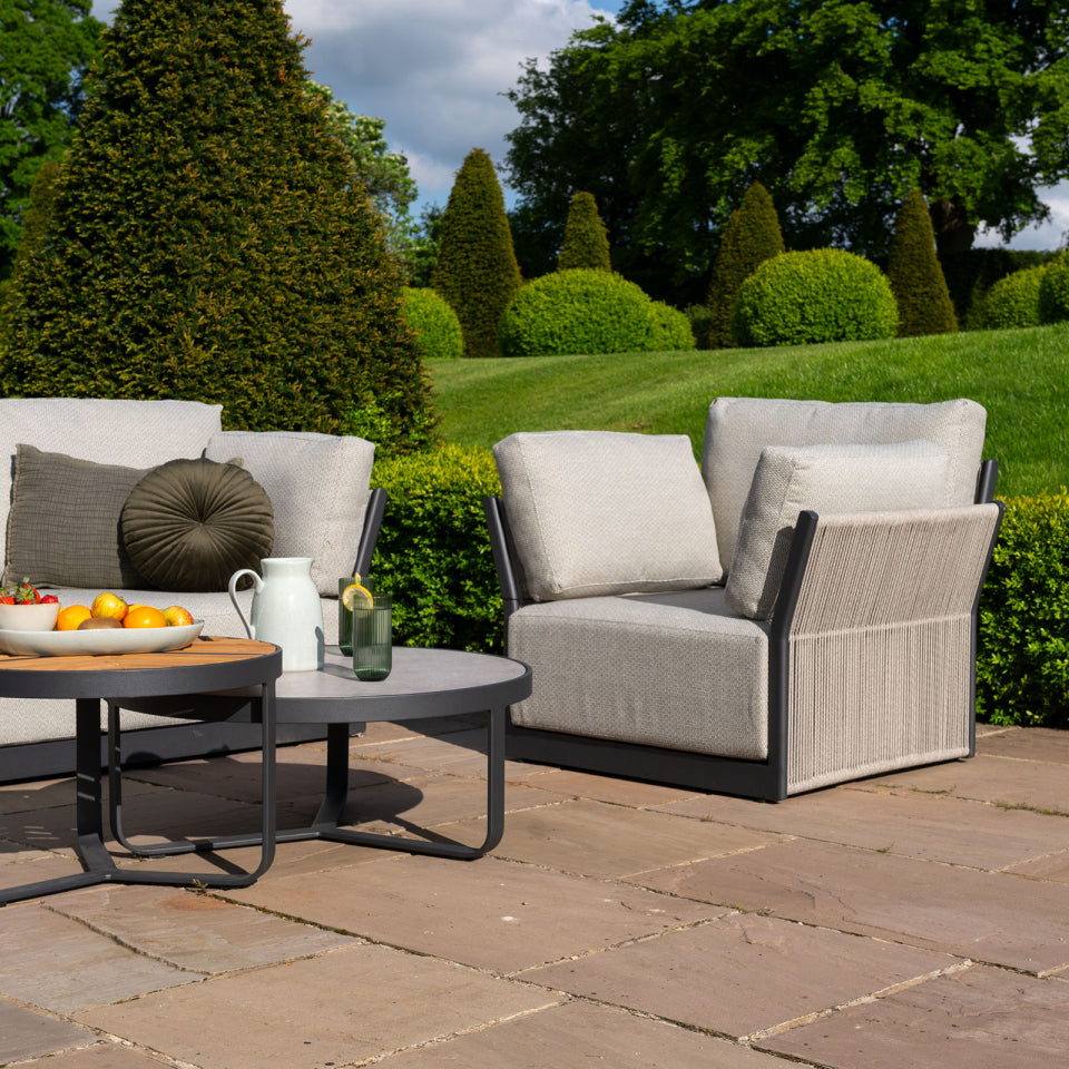 Jude Rope 3 Seater Sofa Lounging Set with 2 Armchairs in Dove Grey