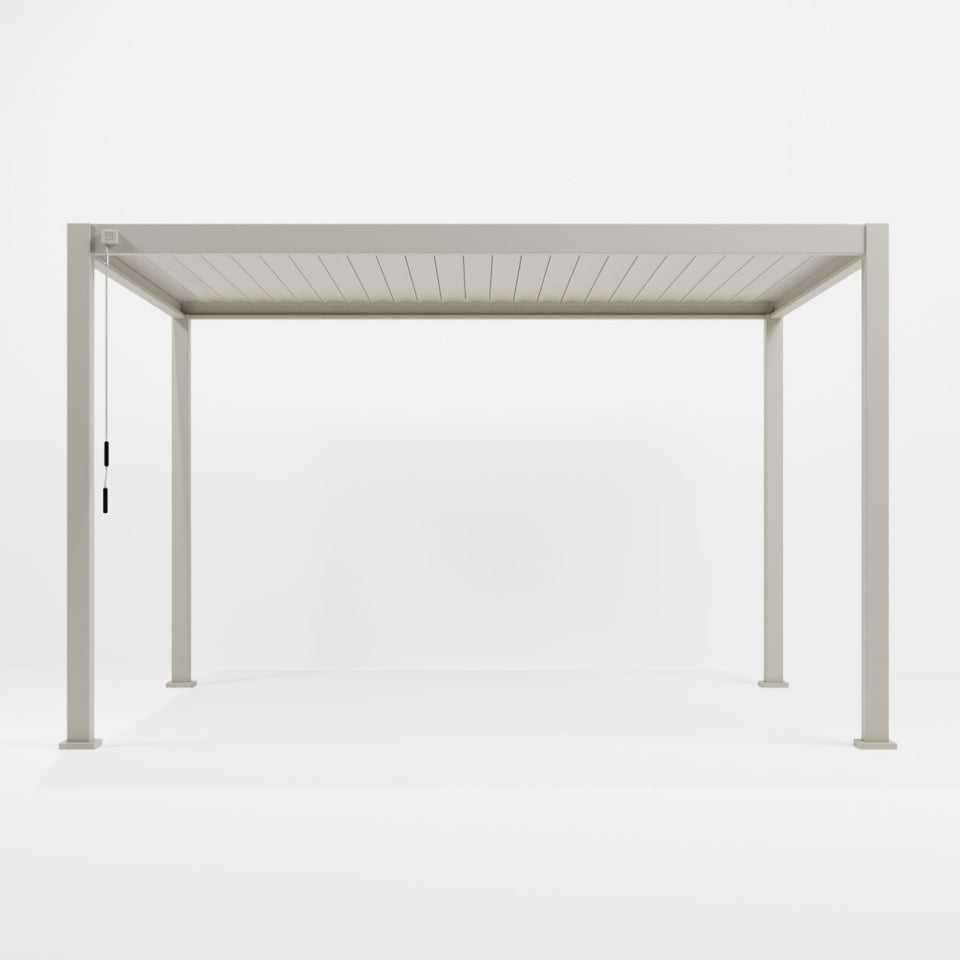 Proteus Metal Pergola in Pebble - 4.0m x 3.0m Free Standing