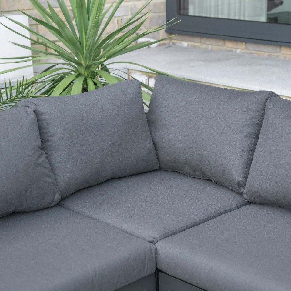 Calvin Aluminium Corner Sofa Lounging Set in Graphite Grey
