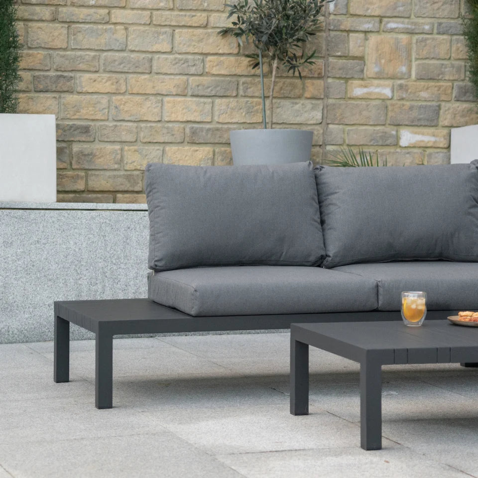 Calvin Aluminium Corner Sofa Lounging Set in Graphite Grey