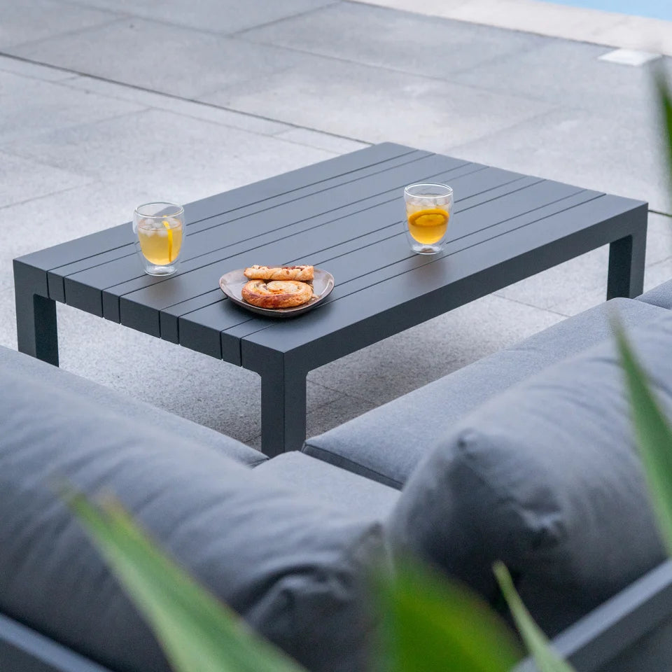 Calvin Aluminium Compact Corner Sofa Lounging Set in Graphite Grey