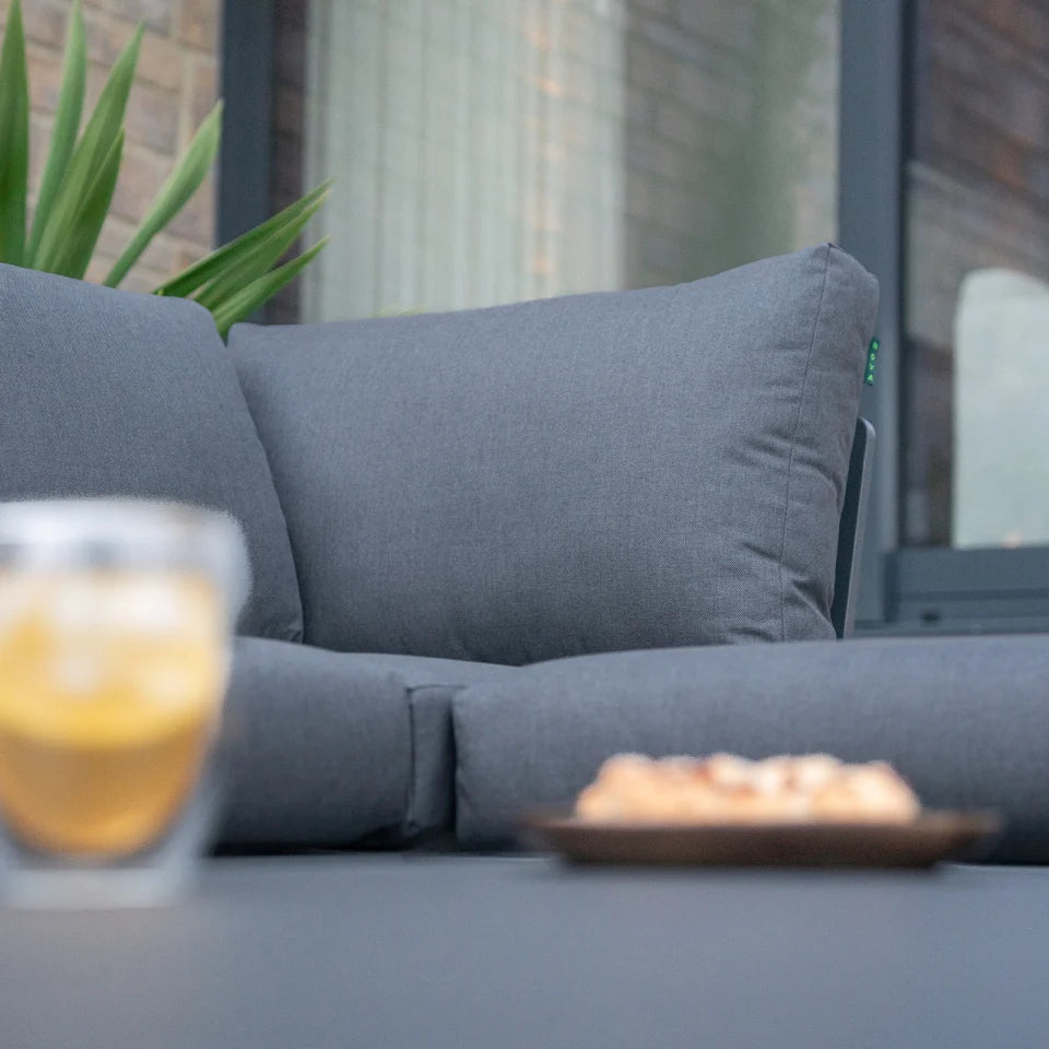 Calvin Aluminium Compact Corner Sofa Lounging Set in Graphite Grey