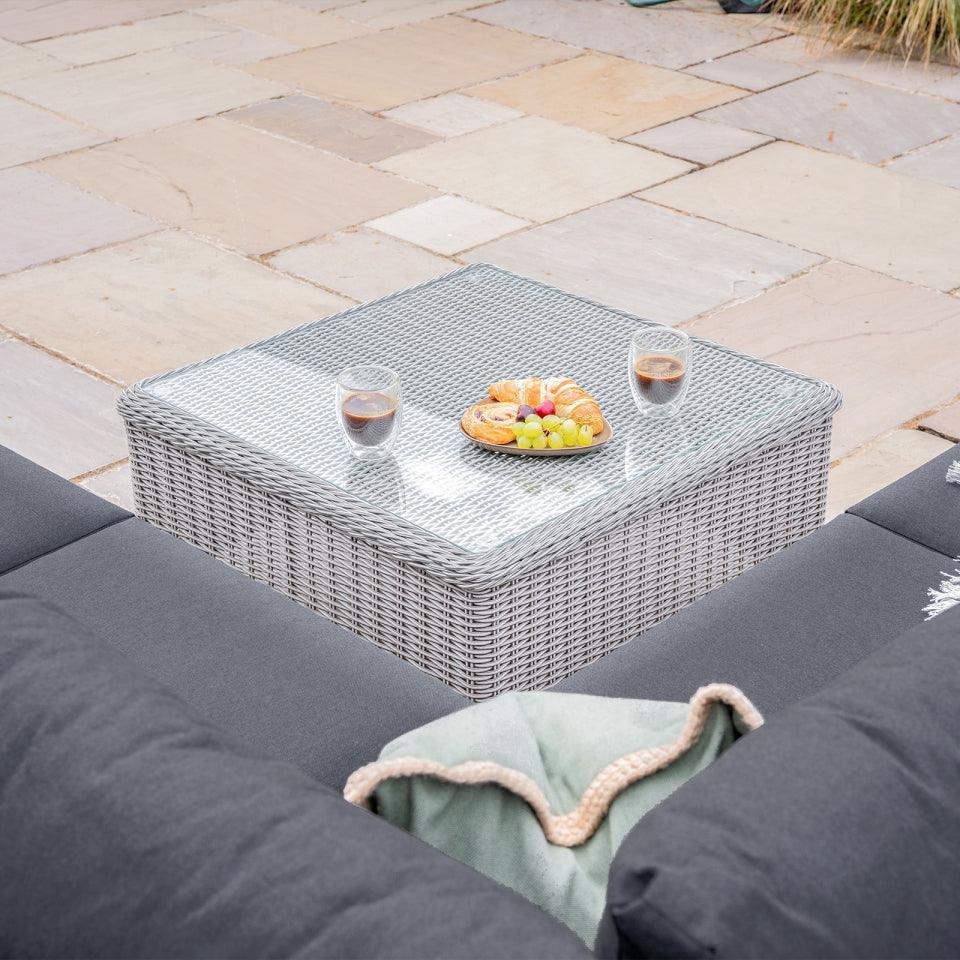 Talia Rattan Corner Sofa Lounging Set in White Wash