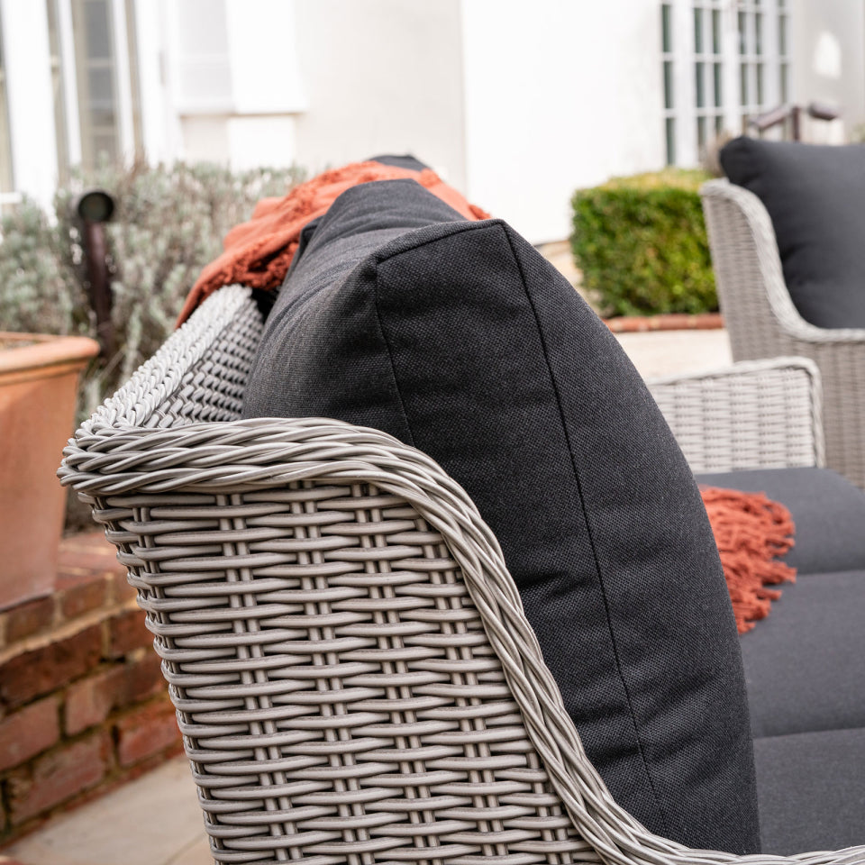 Talia Rattan 3 Seater Sofa Lounging Set in White Wash