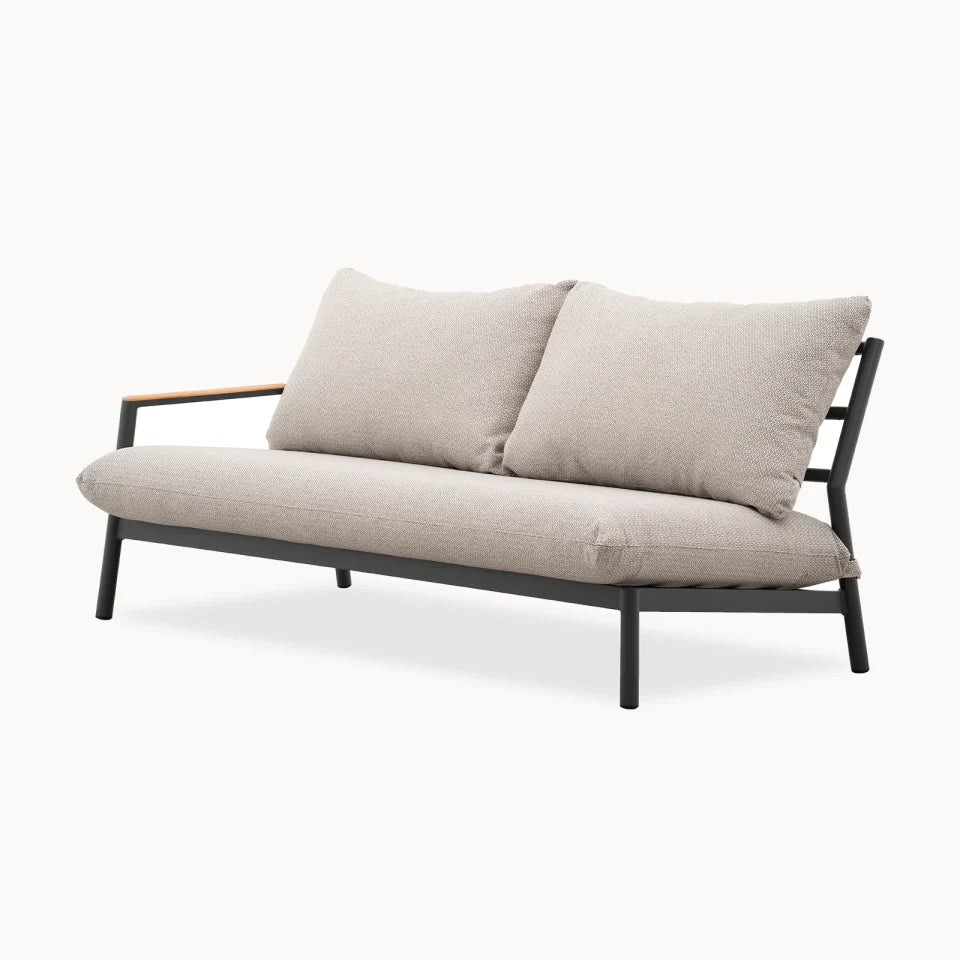 Monti Aluminium Wood Corner Sofa Lounging Set in Graphite Grey