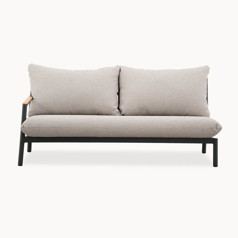 Monti Aluminium Wood Corner Sofa Lounging Set in Graphite Grey