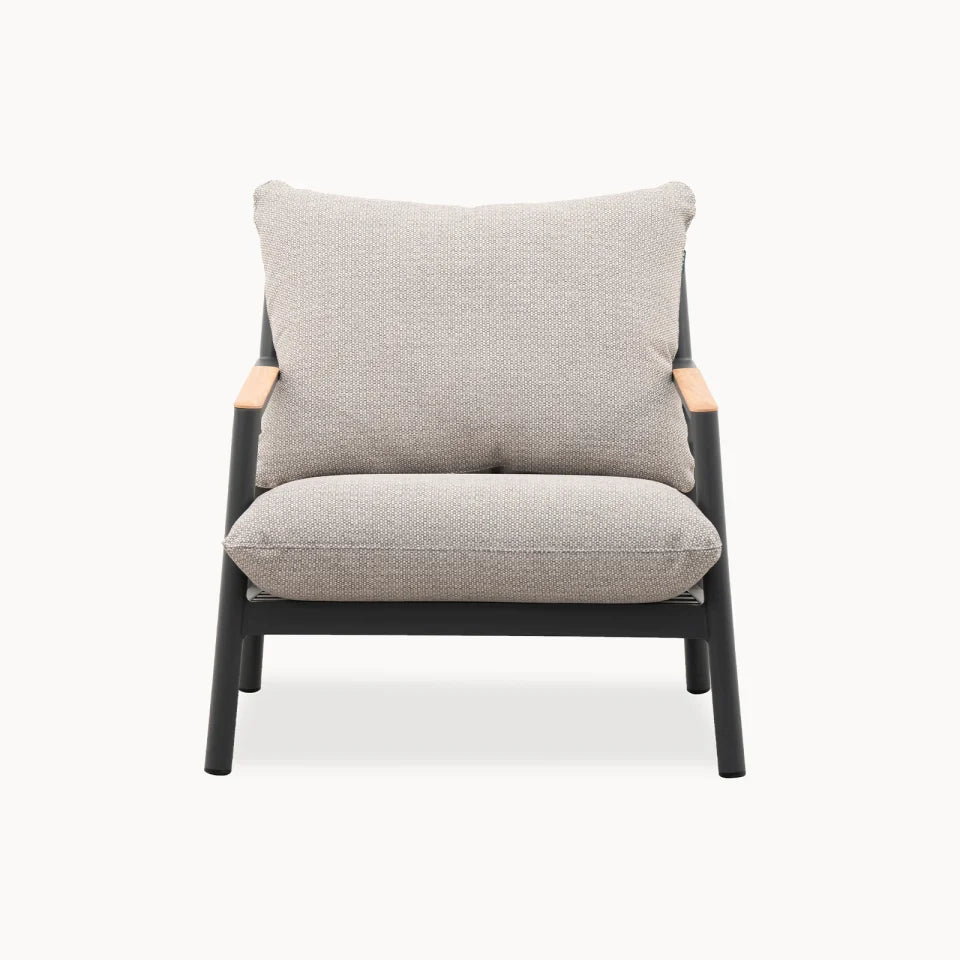 Monti Aluminium Wood 5 Piece Lounging Set in Graphite Grey