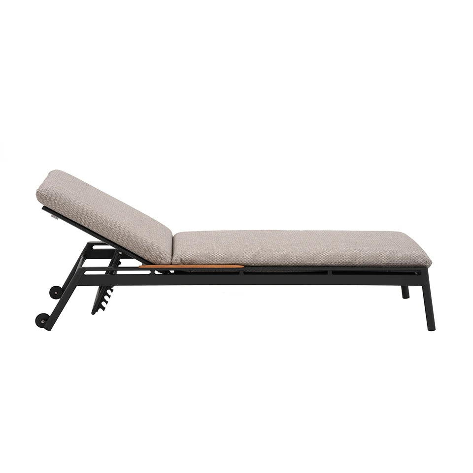 Monti Aluminium Wood Sun Lounger in Graphite Grey