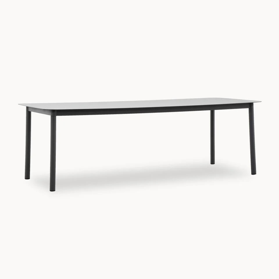 Monti 8 Seat Aluminium Wood Dining Set - Rectangular Table in Graphite Grey