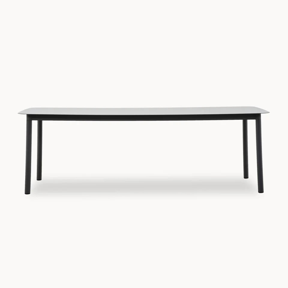 Monti 8 Seat Aluminium Wood Dining Set - Rectangular Table in Graphite Grey