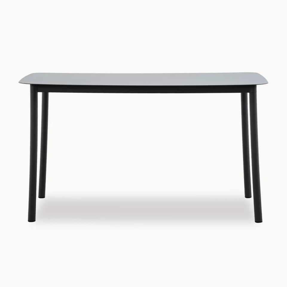 Monti 6 Seat Aluminium Wood High Dining Set - Rectangular Table in Graphite Grey