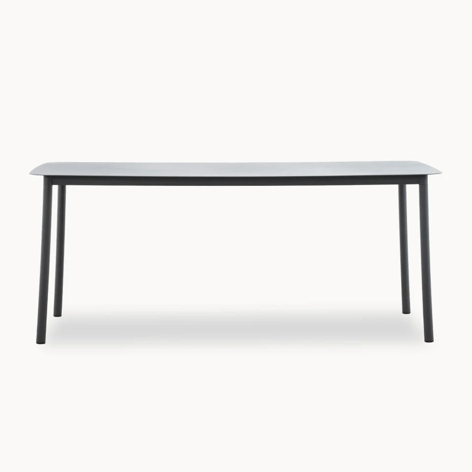 Monti 8 Seat Aluminium Wood High Dining Set - Rectangular Table in Graphite Grey