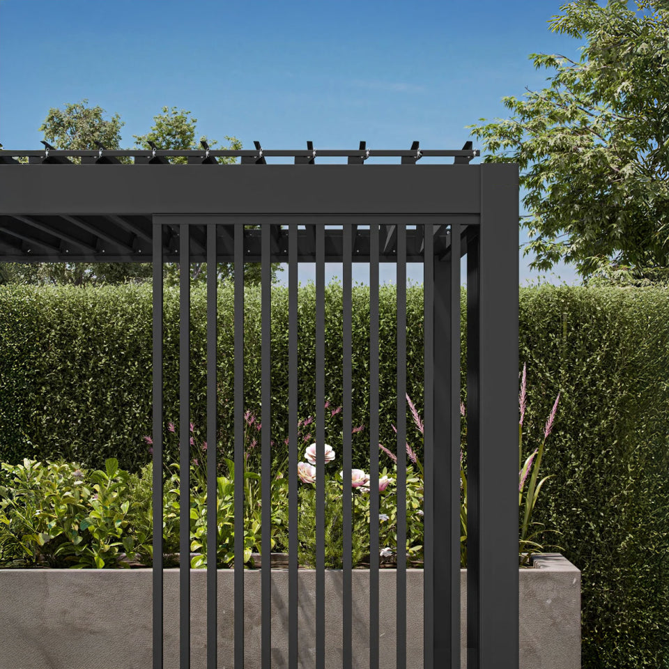 Classic Aluminium Metal Pergola in Graphite Grey - 4.0m x 3.0m Free Standing