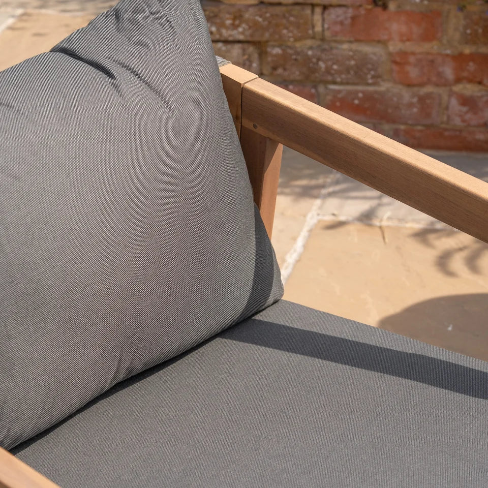 Aida Acacia Wood Rope Lounging Armchair in Anchor Grey