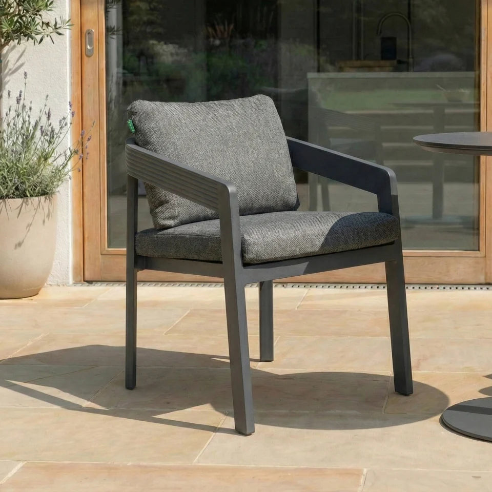 Millie 2 Seat Round Aluminium Bistro Set in Graphite Grey