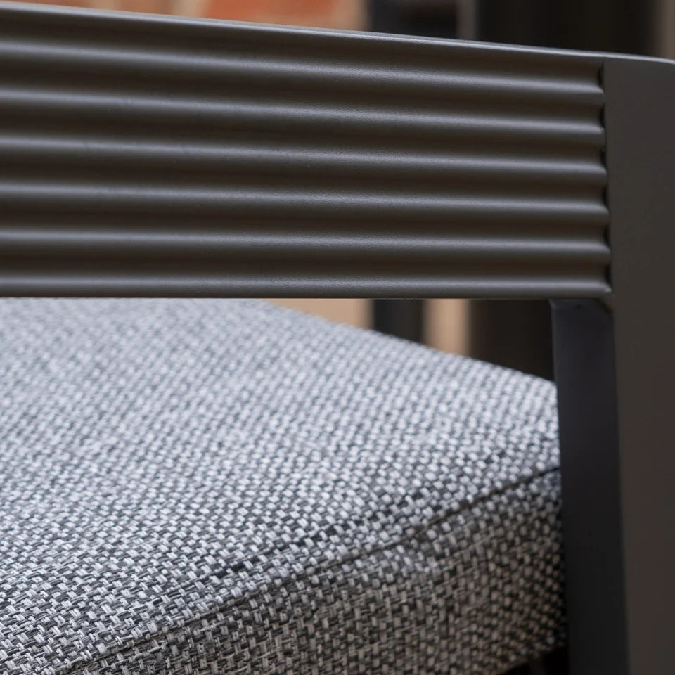 Millie 2 Seat Round Aluminium Bistro Set in Graphite Grey