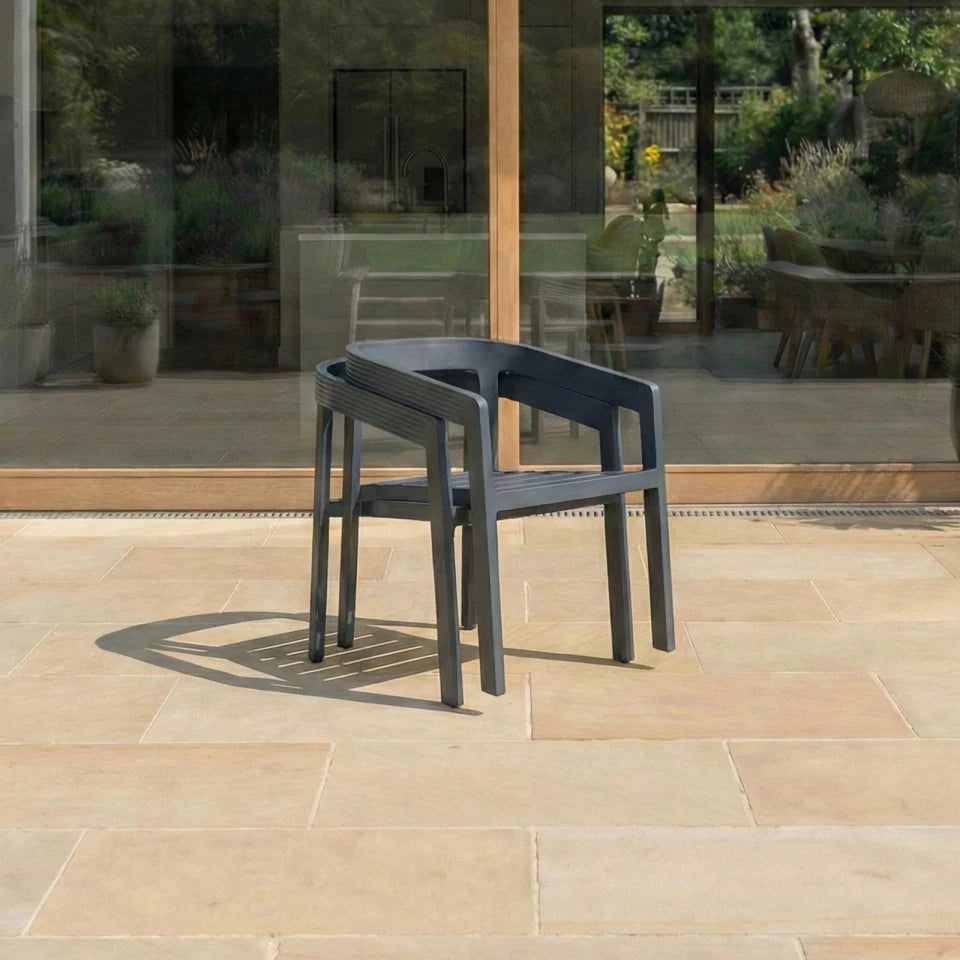 Millie 2 Seat Round Aluminium Bistro Set in Graphite Grey
