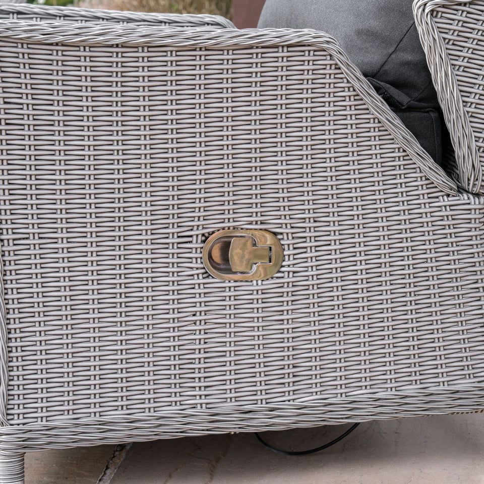 Talia Grande Rattan 3 Seater Sofa Set Lounging Set in White Wash