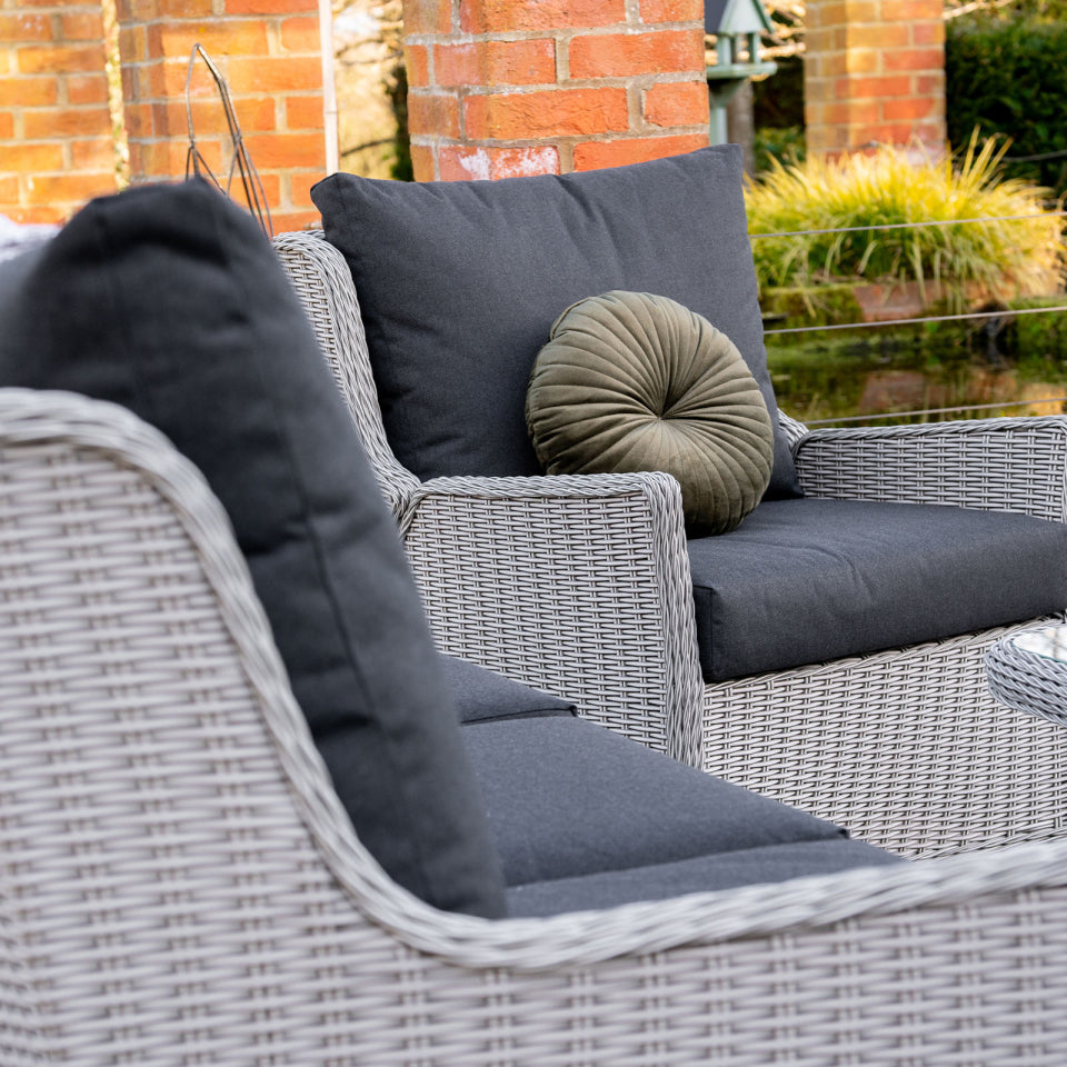 Talia Grande Rattan 3 Seater Sofa Set Lounging Set in White Wash