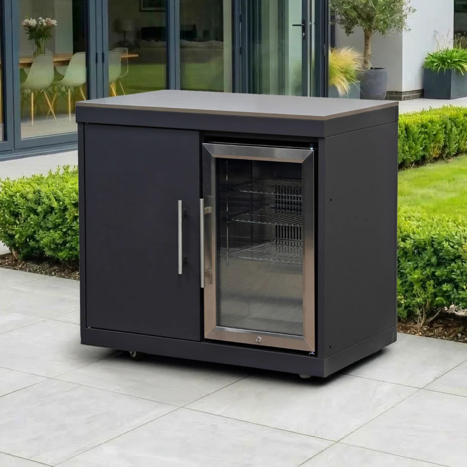 Riley Outdoor Kitchen Fridge & Cupboard Modular Unit - Graphite Grey