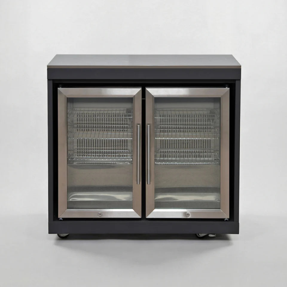Riley Outdoor Kitchen Double Fridge Unit - Graphite Grey