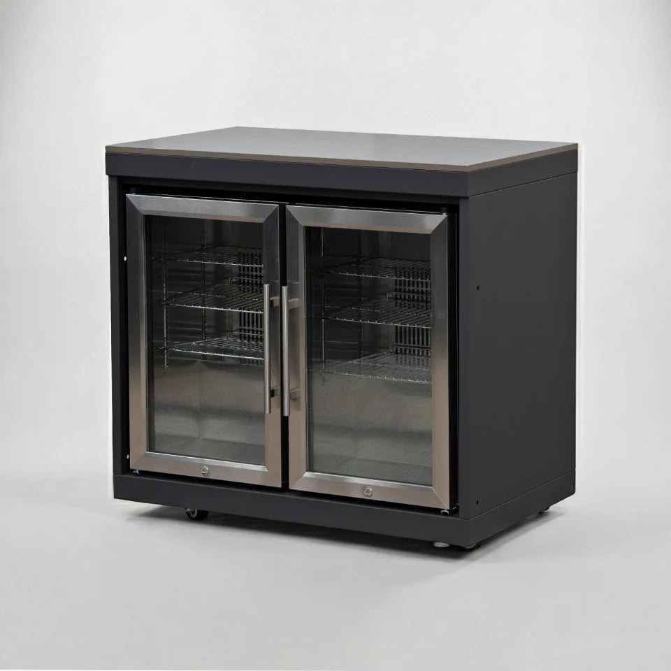 Riley Outdoor Kitchen Double Fridge Unit - Graphite Grey
