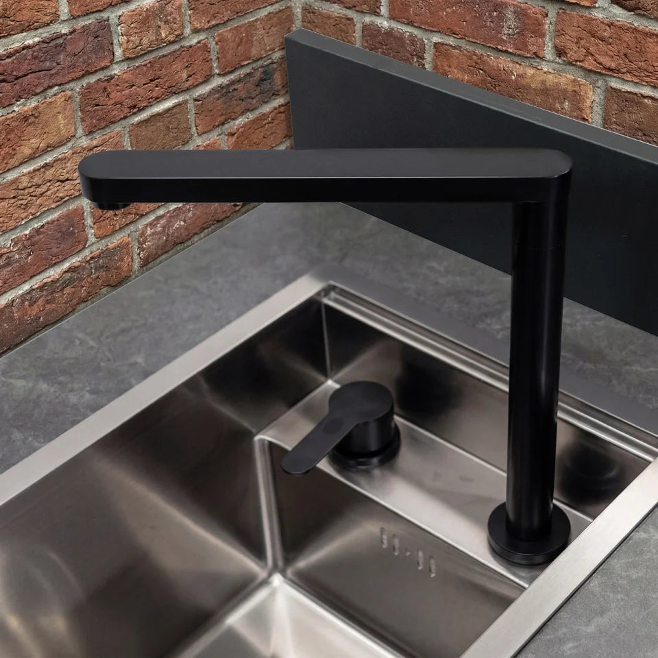 Oakley Outdoor Kitchen Cupboard & Triple Drawer with Sink & Foldable Tap Modular Unit - Graphite Grey