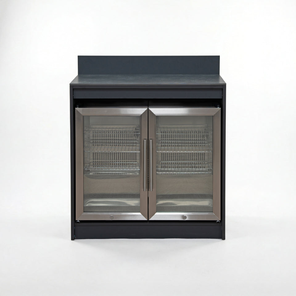 Oakley Outdoor Kitchen Double Fridge Modular Unit - Graphite Grey