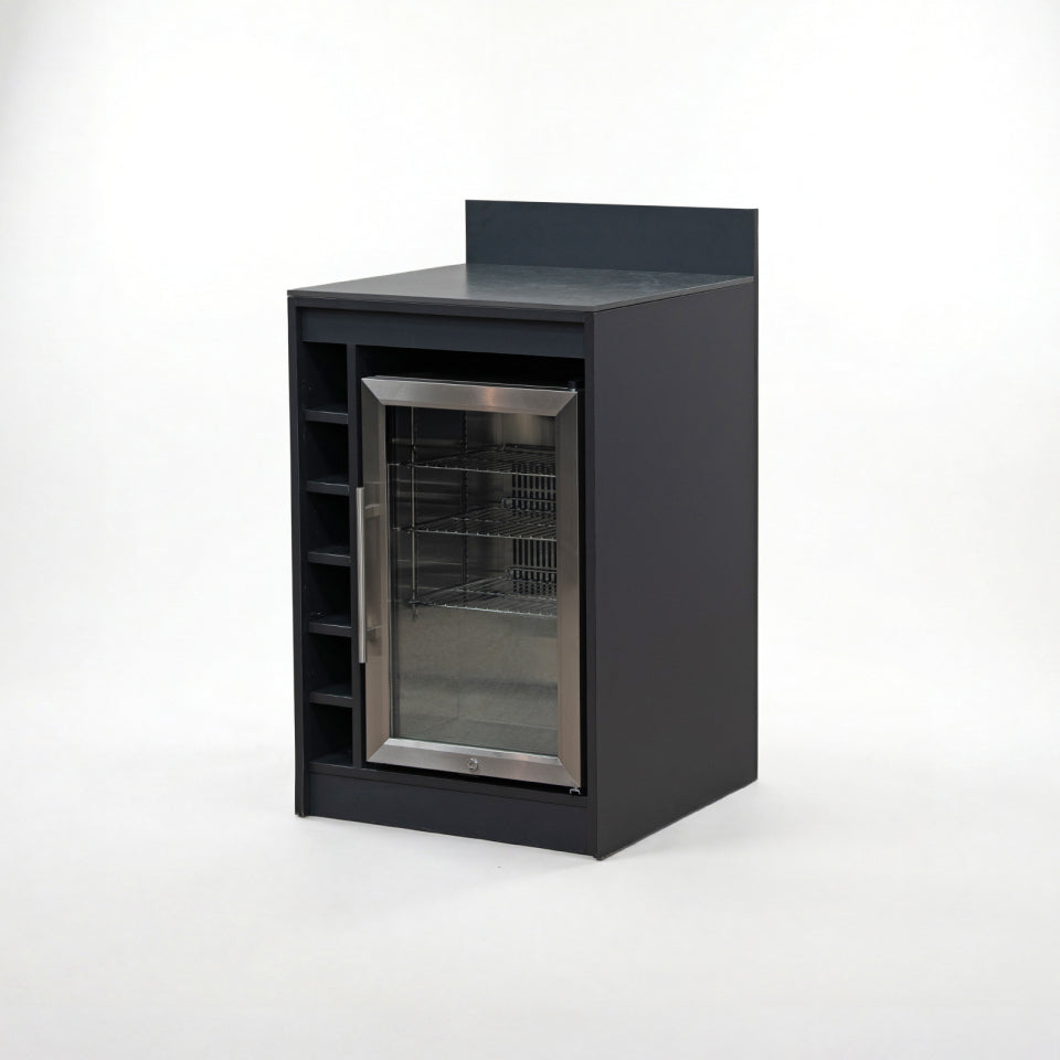 Oakley Outdoor Kitchen Wine Rack & Fridge Modular Unit - Graphite Grey