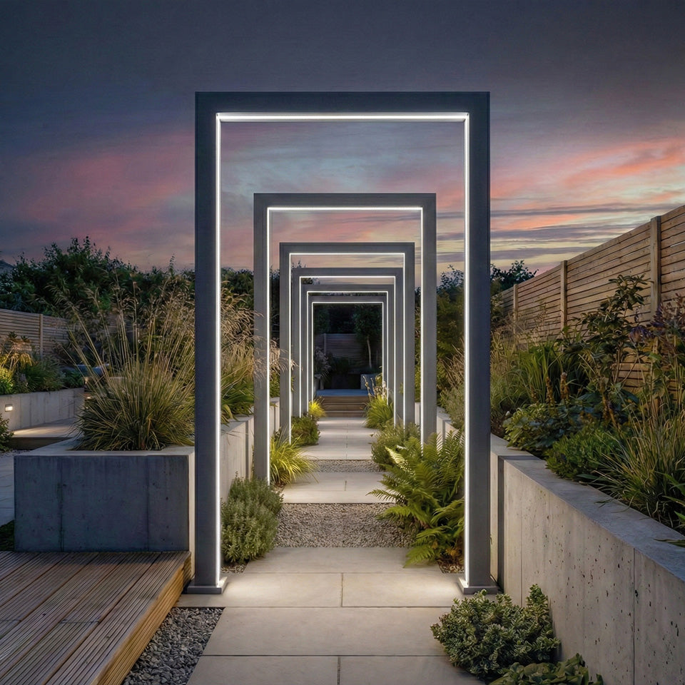 Legacy PergolArch Aluminium RGBW LED Garden Archway in Graphite Grey - 1.5m with Power Pack
