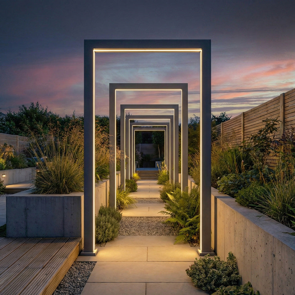 Legacy PergolArch Aluminium RGBW LED Garden Archway in Graphite Grey - 1.5m with Power Pack