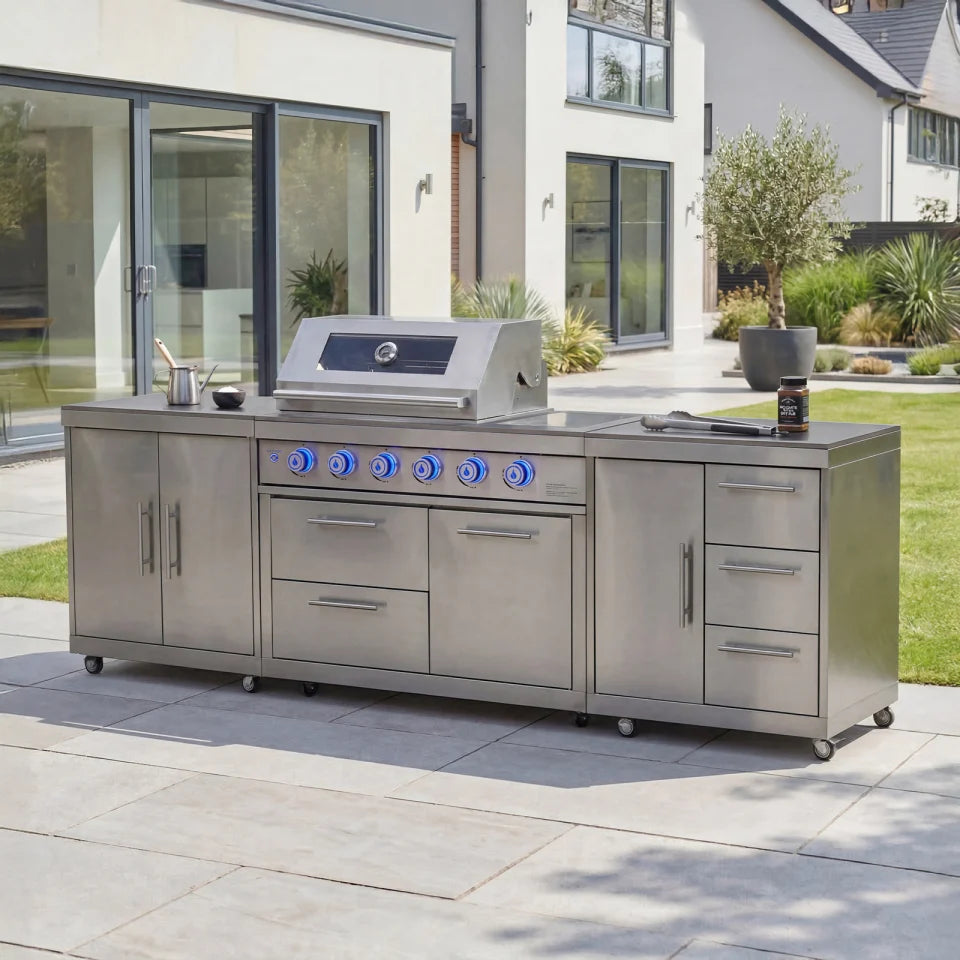 Stanley Straight Outdoor Kitchen 4 Burner Gas BBQ S2828-A - Stainless Steel