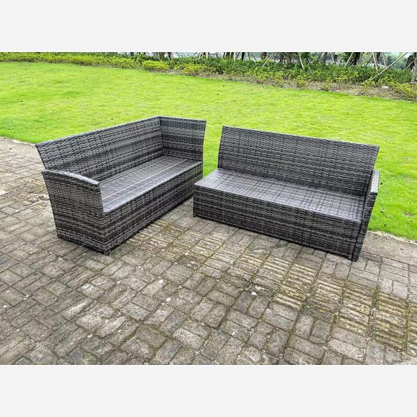 8 Seat Rattan Garden Furniture Corner Sofa Dining Sets Outdoor Patio With Stools