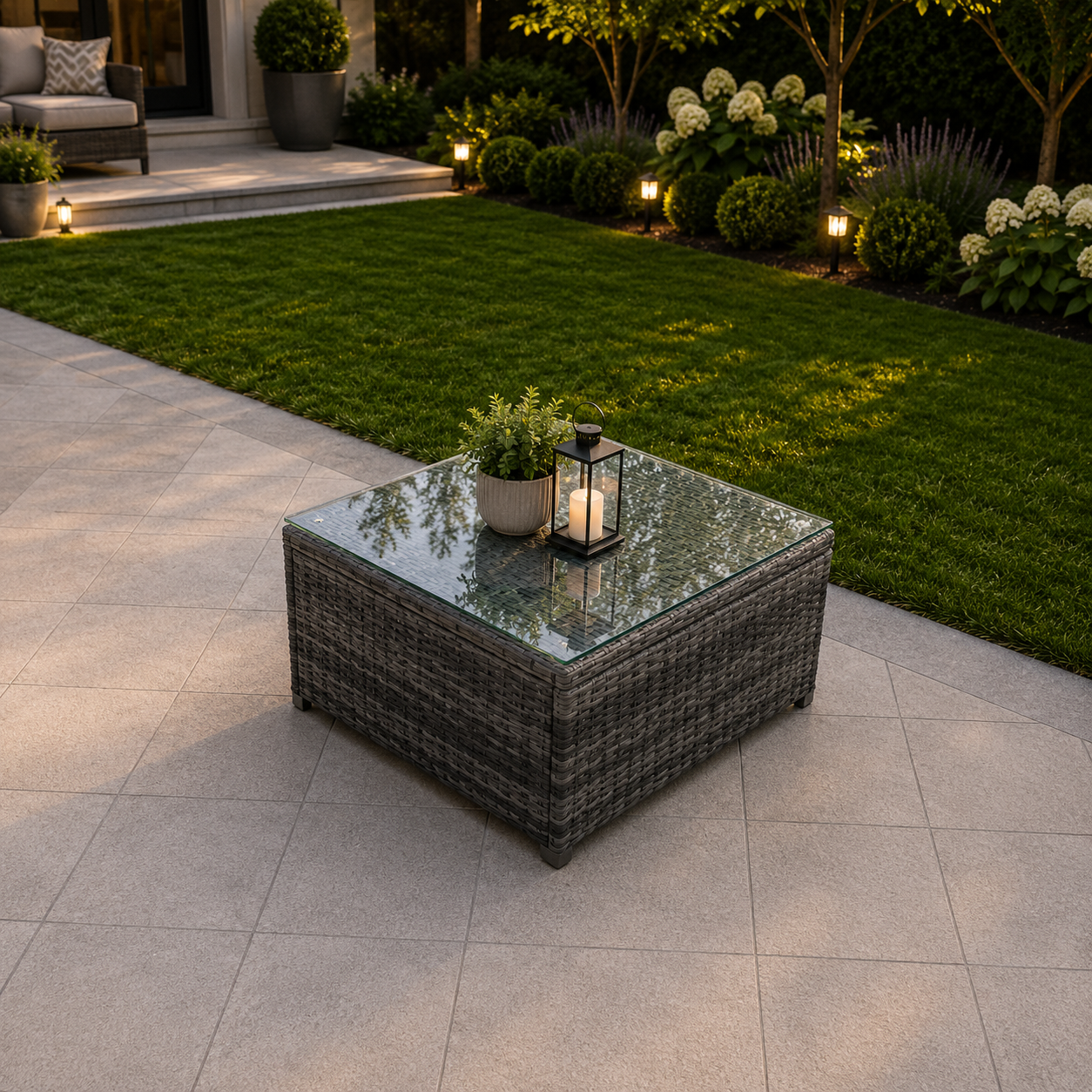 Rattan square coffee table Outdoor Garden Furniture patio furniture Grey Brown Black