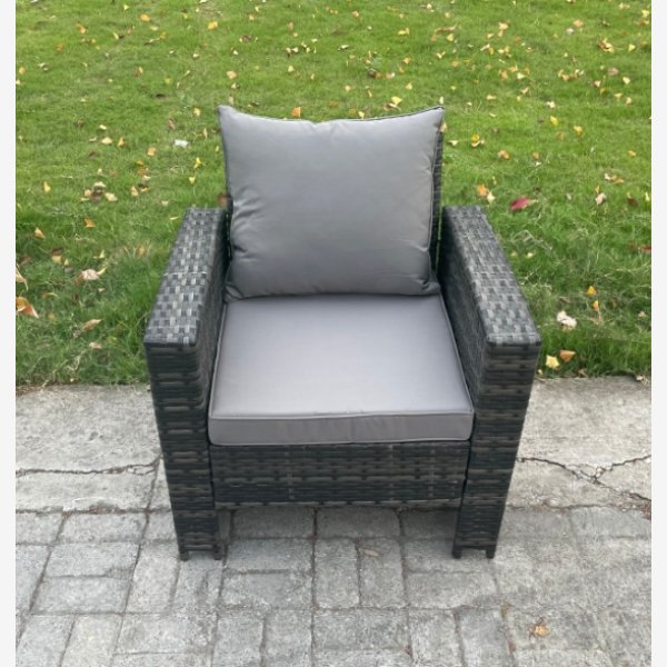 5 Seater PE Wicker Outdoor Garden Furniture Set Patio Furniture Rattan Rectangular Dining Table Lounge Sofa with 2 Side Tables Big Footstool