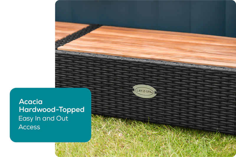 Square Rattan Hot Tub Surround 188cm Black