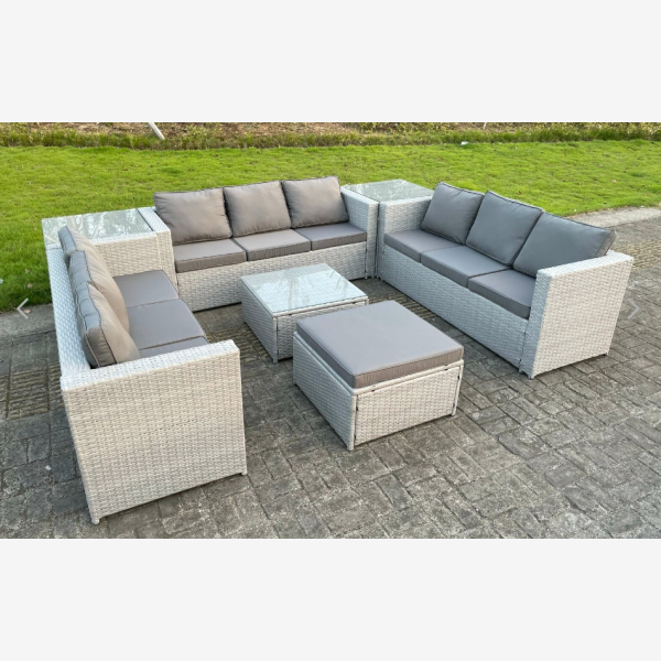 Rattan Reclining Sofa Set