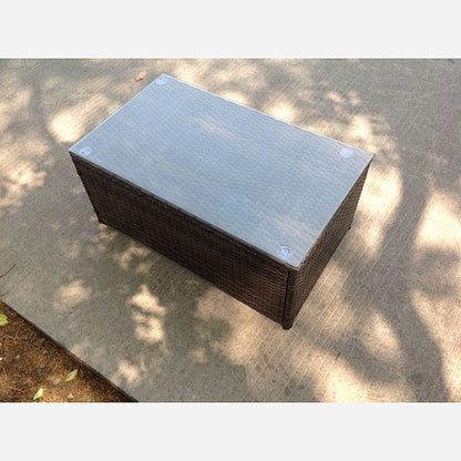 Rectangle rattan coffee table patio outdoor garden furniture Grey Brown Black