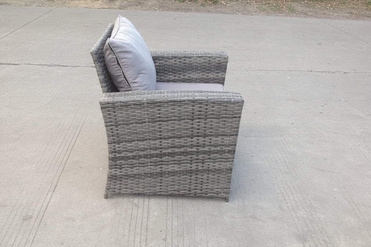 2 High Back Rattan Arm Chair Patio Furniture With Cushion