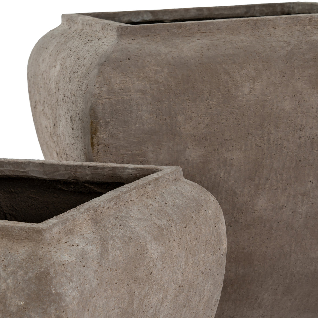 Umber Square Drum Set Of 2 Planters