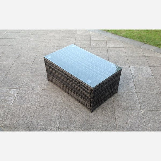 Rectangle rattan coffee table patio outdoor garden furniture Grey Brown Black