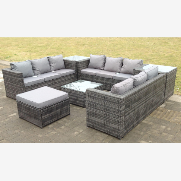 10 Seater Wicker PE Rattan Sofa Set Outdoor Garden Furniture Conservatory Patio